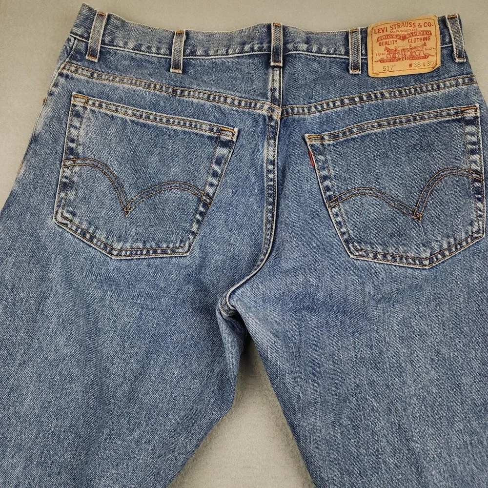 Levi's 517 Bootcut Jeans Mens 3(36)x30 Medium Wash Blue Cotton Denim Casual